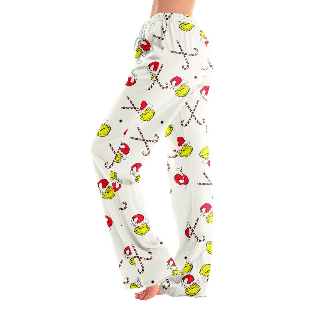 Pyžamové kalhoty Noční prádlo Ležérní Stahovací šňůrka Elastický pas Kalhoty Pohodlné Rovné Jóga Volné Kalhoty