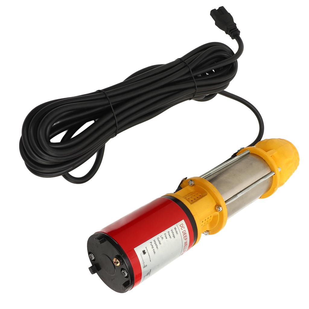 DC-Tiefbrunnenpumpe, 400 W, 18 m Hub, 6 m3/h, großer Durchfluss, Solar-Tauchtiefbrunnenpumpe mit 1 Zoll und 1,5 Zoll