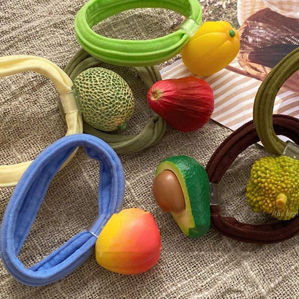 Hair Tie Fruit Hair Rope Cute Hair Ring Colorful Hair Scrunchies Elastic Rubber Band  Kids