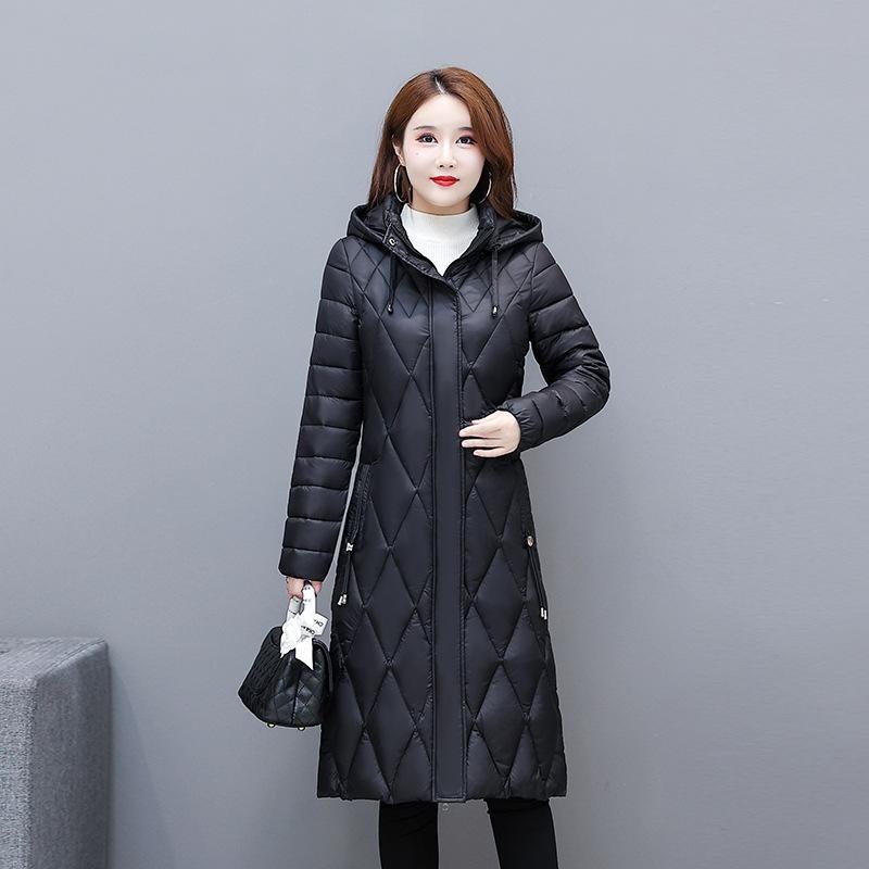 Dames Winter Lange Jas met Capuchon Casual Verdikt Warm Katoen Gevoerde Jas Vrouwelijke Parka's Winter Overjas