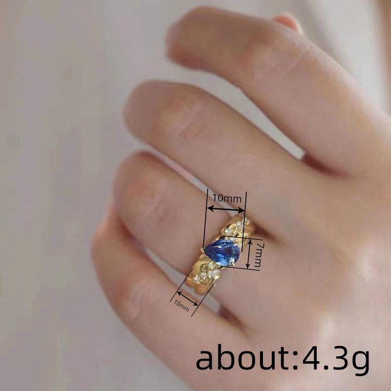 Classic Copper Alloy Zircon Ring Ladies Jewelry Wedding Promise Party Gift