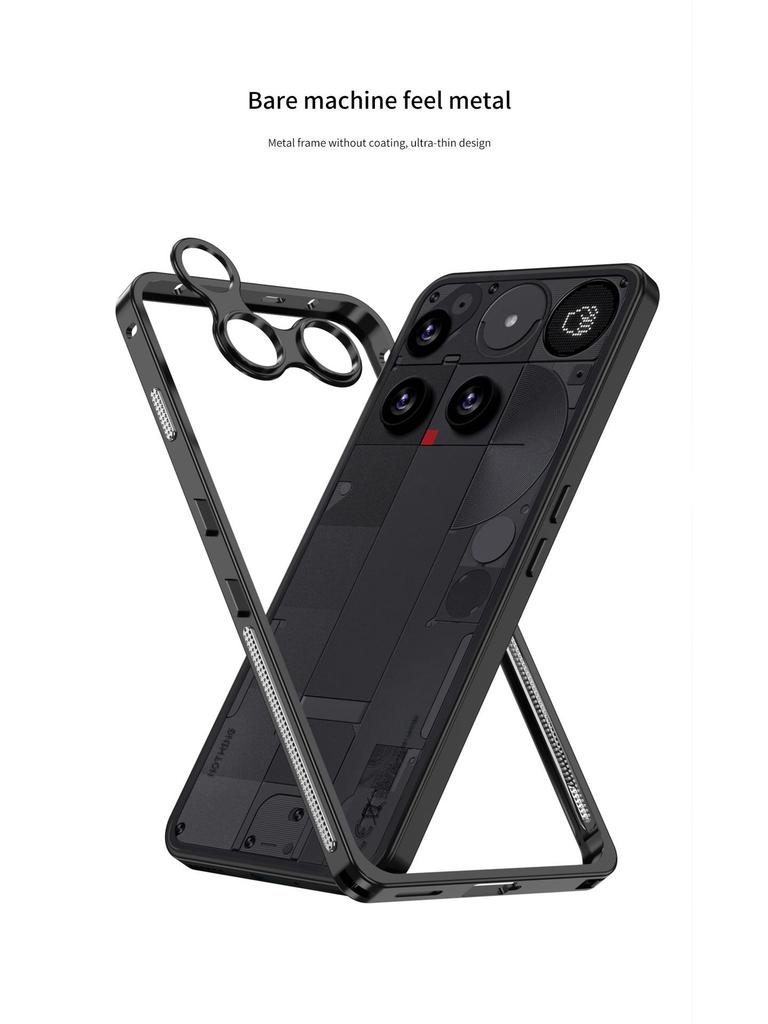 Cross-Border Compatible Phone3/3A/3A Pro Metal Lens Frame Seahorse Buckle Case