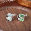 Natural Dangerous Material Yang Green Jadeite Gourd Ring S925 Sterling Silver Antique Versatile Fashion Adjustable New Chinese Jewelry