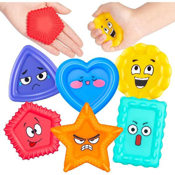 Сенсорные игрушки для развития эмоций для малышей и детей, Социально-эмоциональное обучение для невербальных детей с аутизмом и особыми потребностями, Игровые игрушки для терапии чувств, Дошкольное успокоение 6 Pack