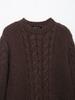 Retro European & American Style Cable Knit Sweater with Big Sleeves for Women