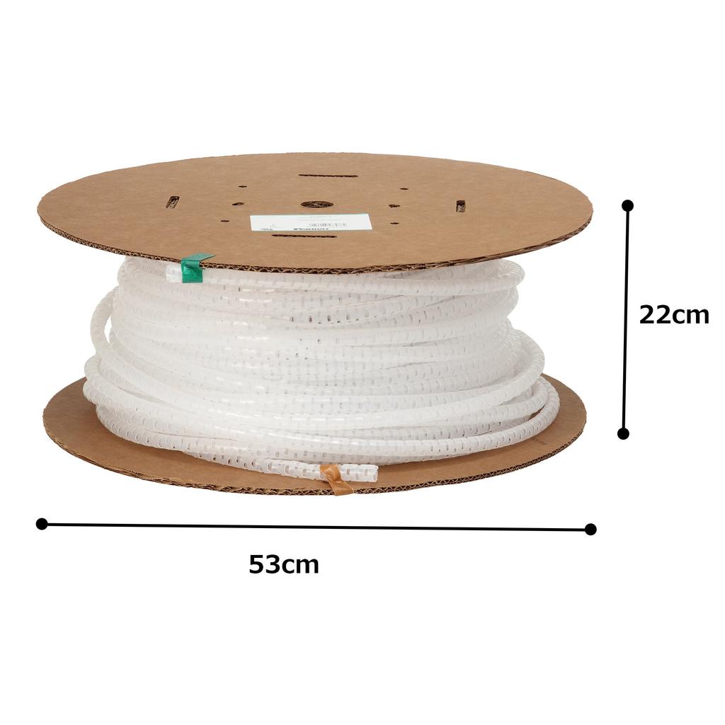 Panduit Corporation Slit-Type Spiral Wire Protection Tubing, Pan Wrap, 18.3mm Diameter, 30m Roll, Natural, PW75F-C