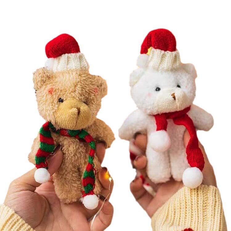 Christmas Floral Teddy Bear Scarf Pendant - Cute DIY Apparel Gift