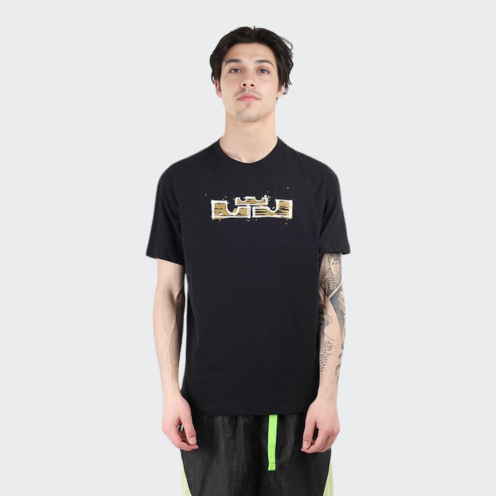 Nike Dri-Fit Lebron Hand-Drawn Crown Animal Print Basketball Short Sleeve T-Shirt Men Tops Black DR1292-011