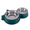 Double Dog Bowls Stainless Steel Pet Feeder Bowls Non Tipping Auto Watering Cat Water Food Bowls for