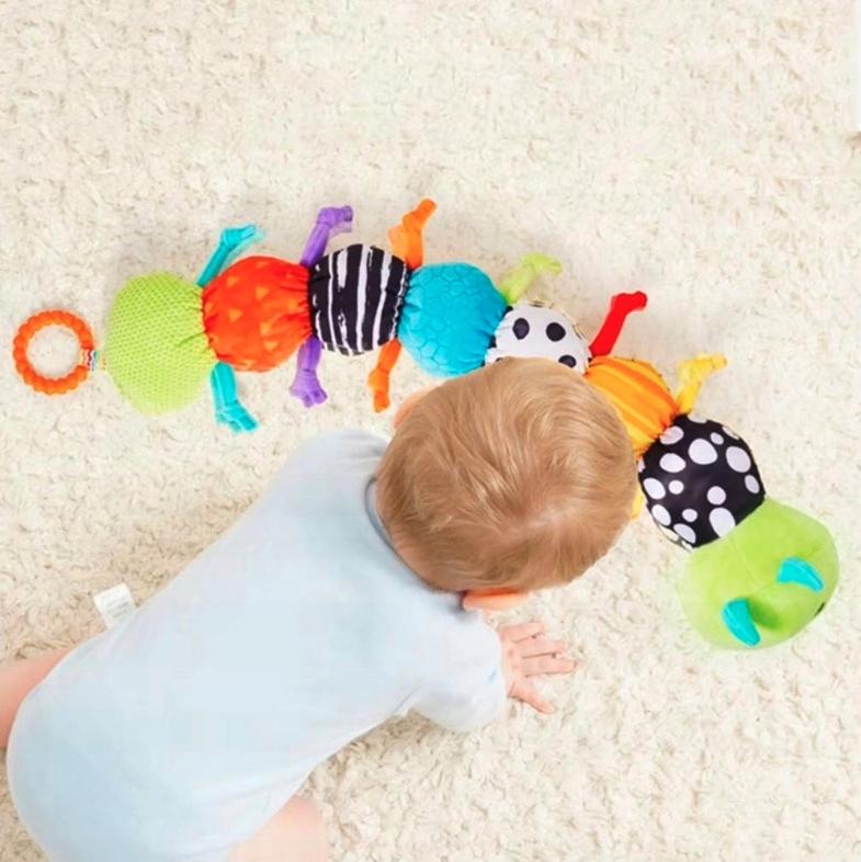 Sensory Plush Caterpillar for Babies with Music Anti-stress Mirror