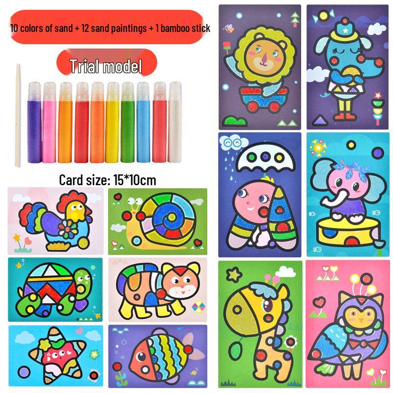 Kids' 3D Sand Art Painting Set - Bottle Shaped & DIY Glue Craft for Girls