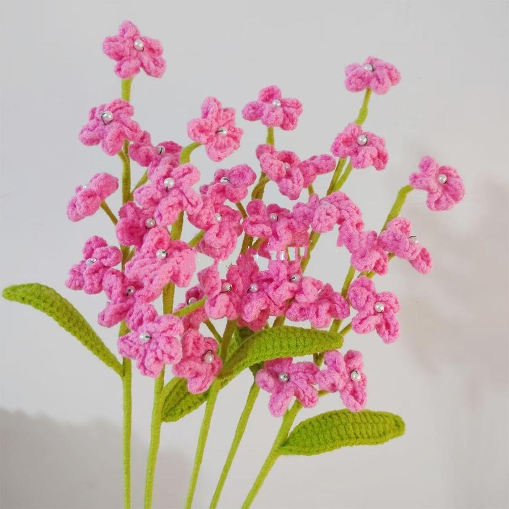 Homemade Crochet Artificial Flowers Cute Woven Plants Branch Wedding Party Decor