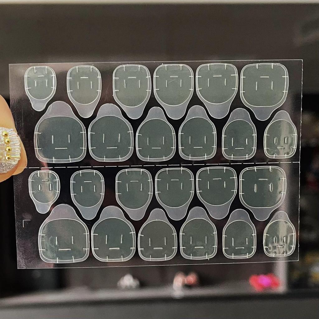 24 Pieces Transparent Jelly Nail Adhesive Stickers - Wearable Yellow Glue Nail Tips & Tools