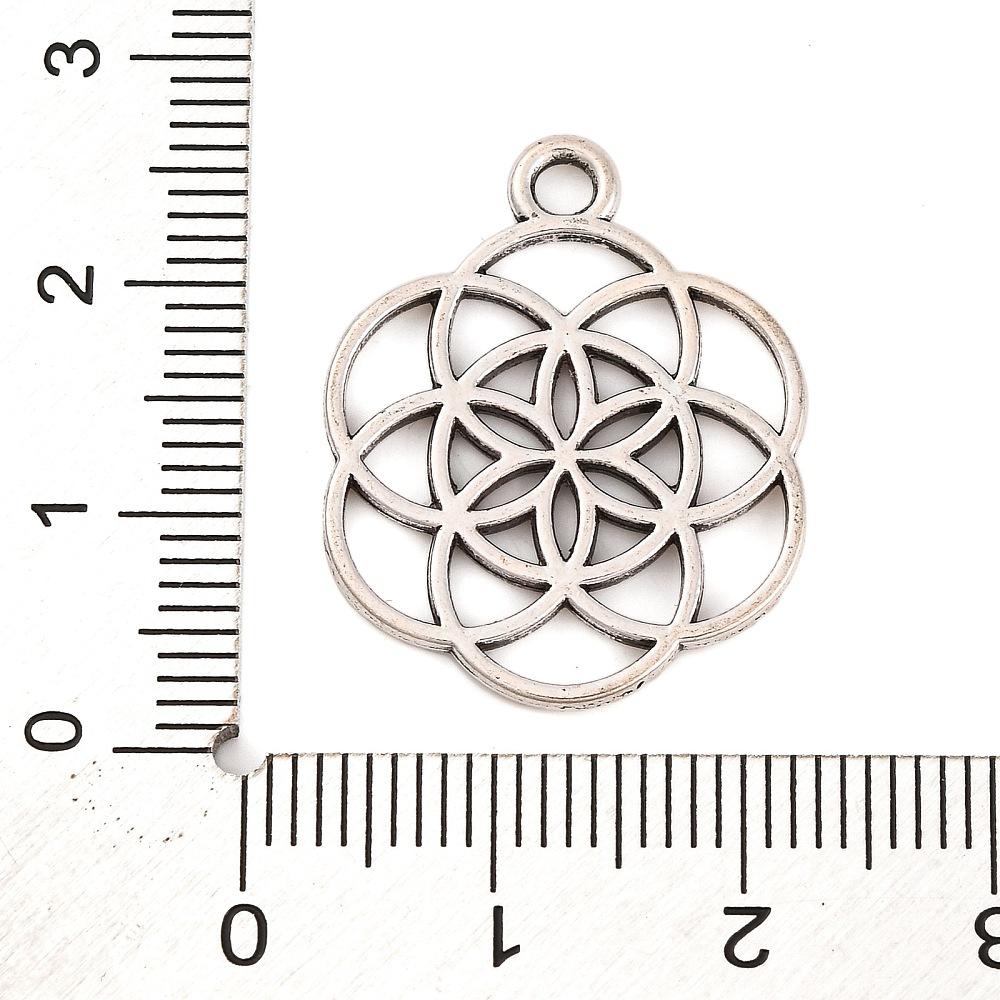 Tibetan Style Alloy Chinese Knot Pendants Antique Silver 10pcs/kind 60pcs/box