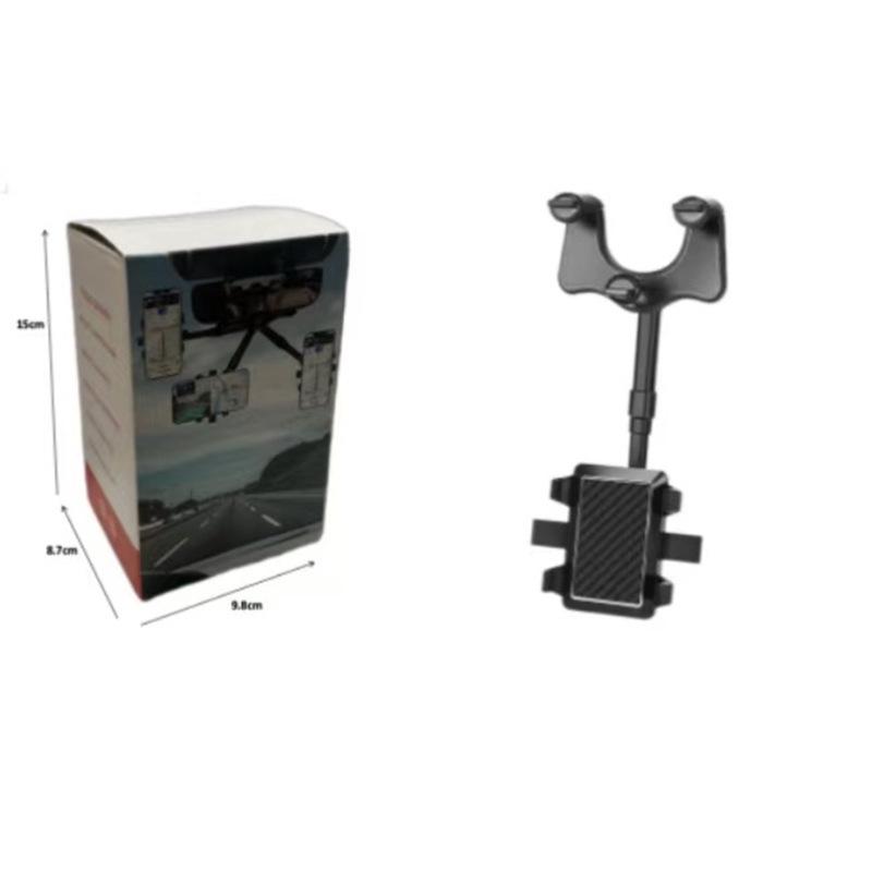 Anti-Shake Adjustable Retractable Car Phone Holder with AR Navigation for Rearview Mirror Standard