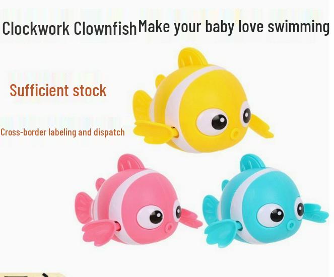 Wind-Up Bath Toys: Yellow Duck & Turtle Clownfish for Kids