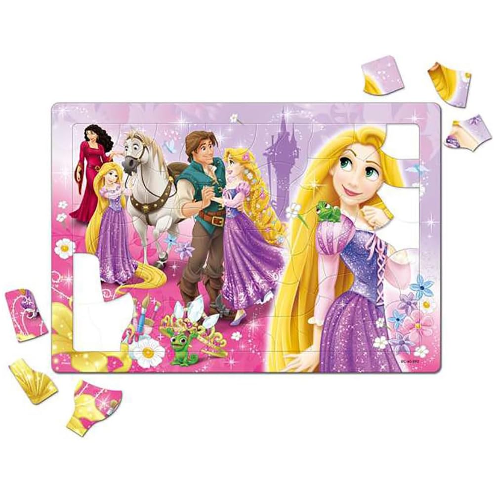 Tenyo Disney Princess Child Puzzle 60-80 Pieces Antibacterial Coating Storage Cover for Kids Ages 4 and Up