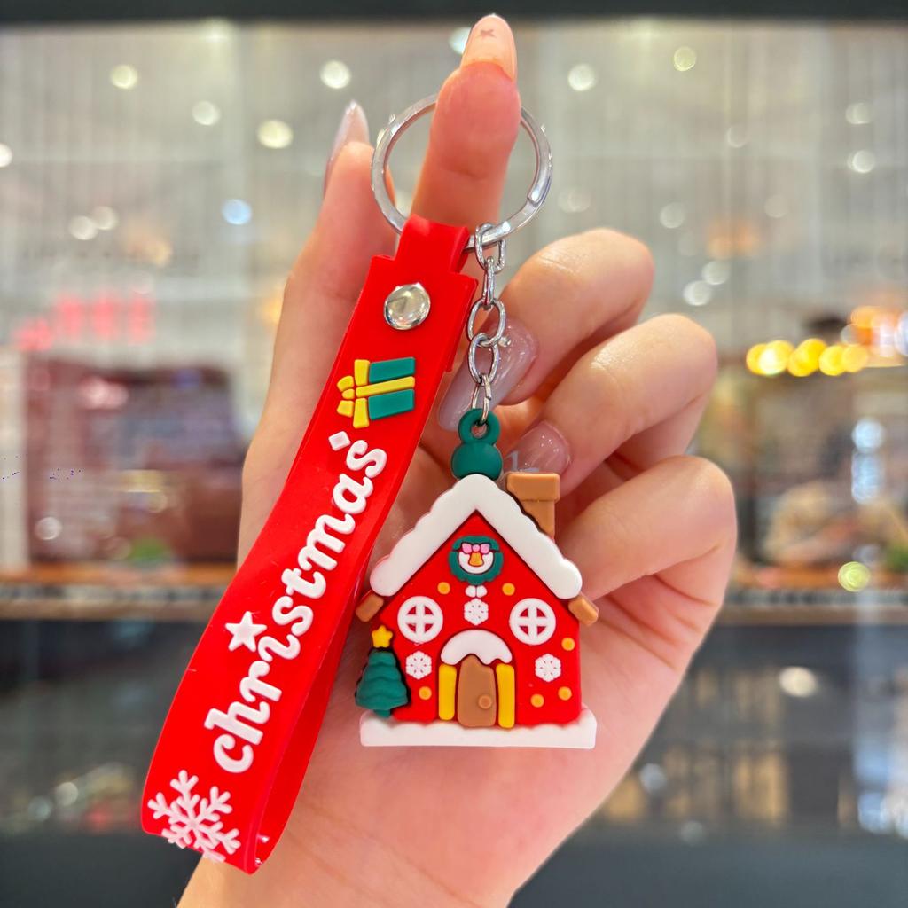 New Christmas Cartoon Keychain Bag Pendant Exquisite Santa Claus Car Keychain Small Gift