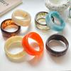Gradient Semi-Transparent Resin Bangle – Women's Fashionable Wide Round Bracelet, Fade-Resistant