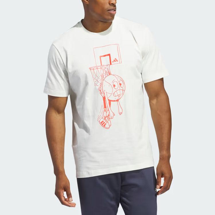 adidas Lil Stripe Wedgie Tee With Cartoon Basketball Print Men Tops White IN6385
