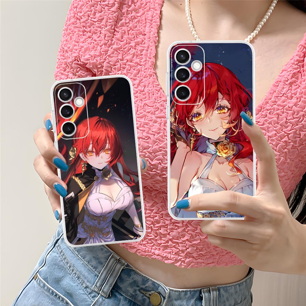 HSR Himeko Clear Mobile Phone Case for Samsung Galaxy S25 S24 S23 S22 S21Plus FE Ultra Colorful Cover