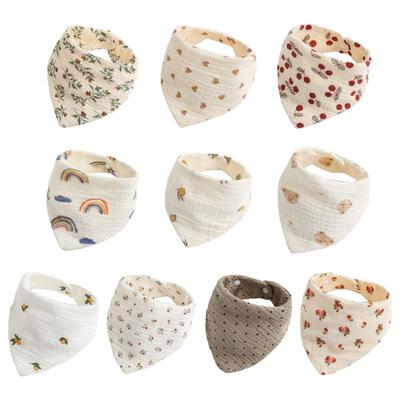 Blumen Lätzchen Spucktuch Handtuch für Baby Junge Mädchen Geschlechtsneutral Gaze Taschentuch Beißring Sabberlätzchen für Neugeborene