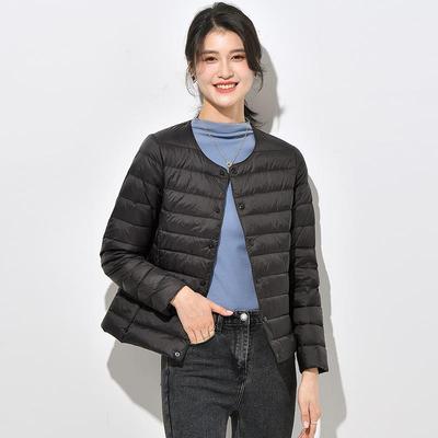 White Duck Down Light Down Jacket Women's Winter New Slim-fit Warm Short Jacket Round Neck V-neck Inner and Outer Wear Liner