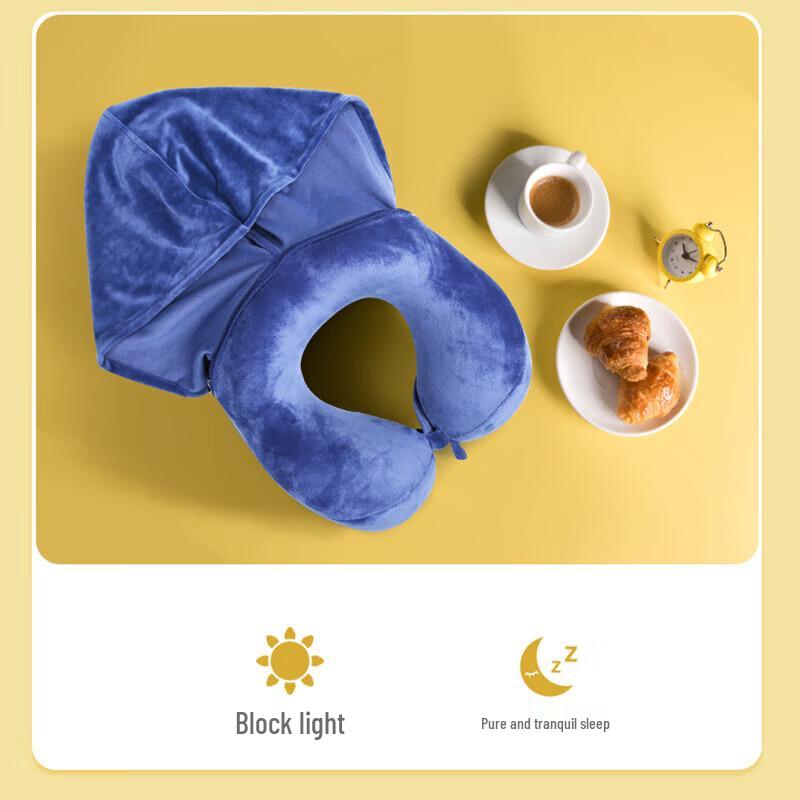 TRAVEL BLUE Memory Foam Hooded U-shaped Neck Pillow