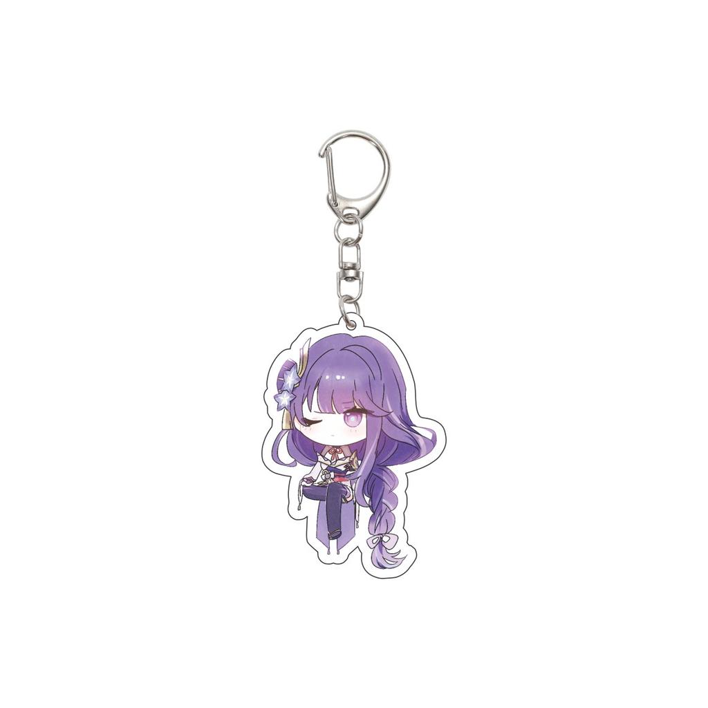 55MM Anime Genshin Impact Keychain Beelzebul Key Chain Acrylic Model Plate Christmas Gifts