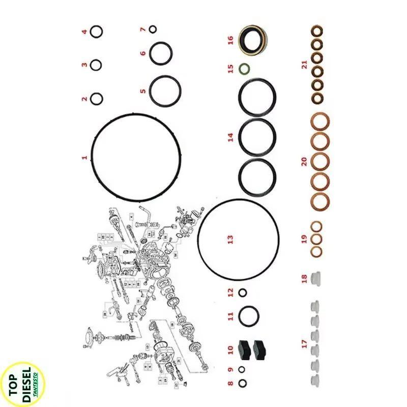 10bags For 800637 Repair Kit Injection Pumps Fuel Pump Kits Gasket for VE Oil Seal