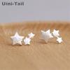 Uini-Tail Hot New 925 Tibetan Silver Original Brushed Stars Earrings Hypoallergenic Earrings Fashion Small Fresh Trend ED016