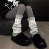 1Pair Women'S Autumn Winter Legwarmers Socks Retro Snowflake Leg Warmer Jk Lolita Girls Warm Knitted Leg Covers