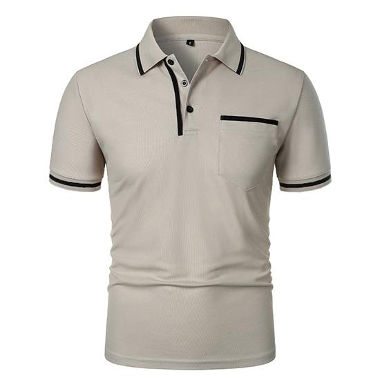 T-shirt Polo Casual à Manches Courtes et Revers avec Poche Boutonnée pour Homme Chemise de Sport pour Homme