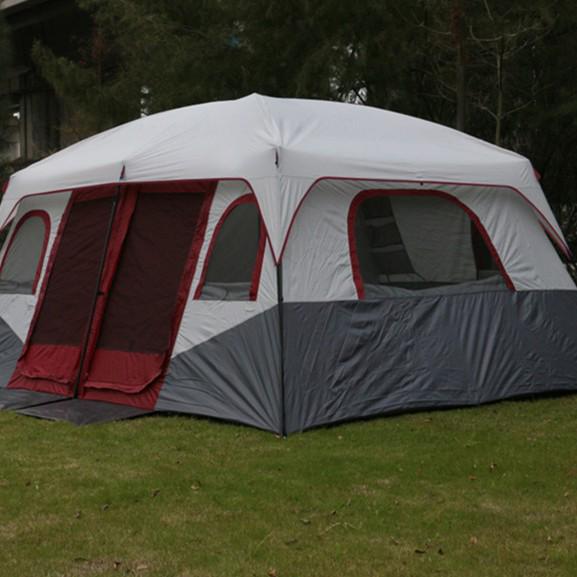 Spacious Outdoor Multi-Person Tent: Two Bedrooms, One Living Room for 6 To 12 People