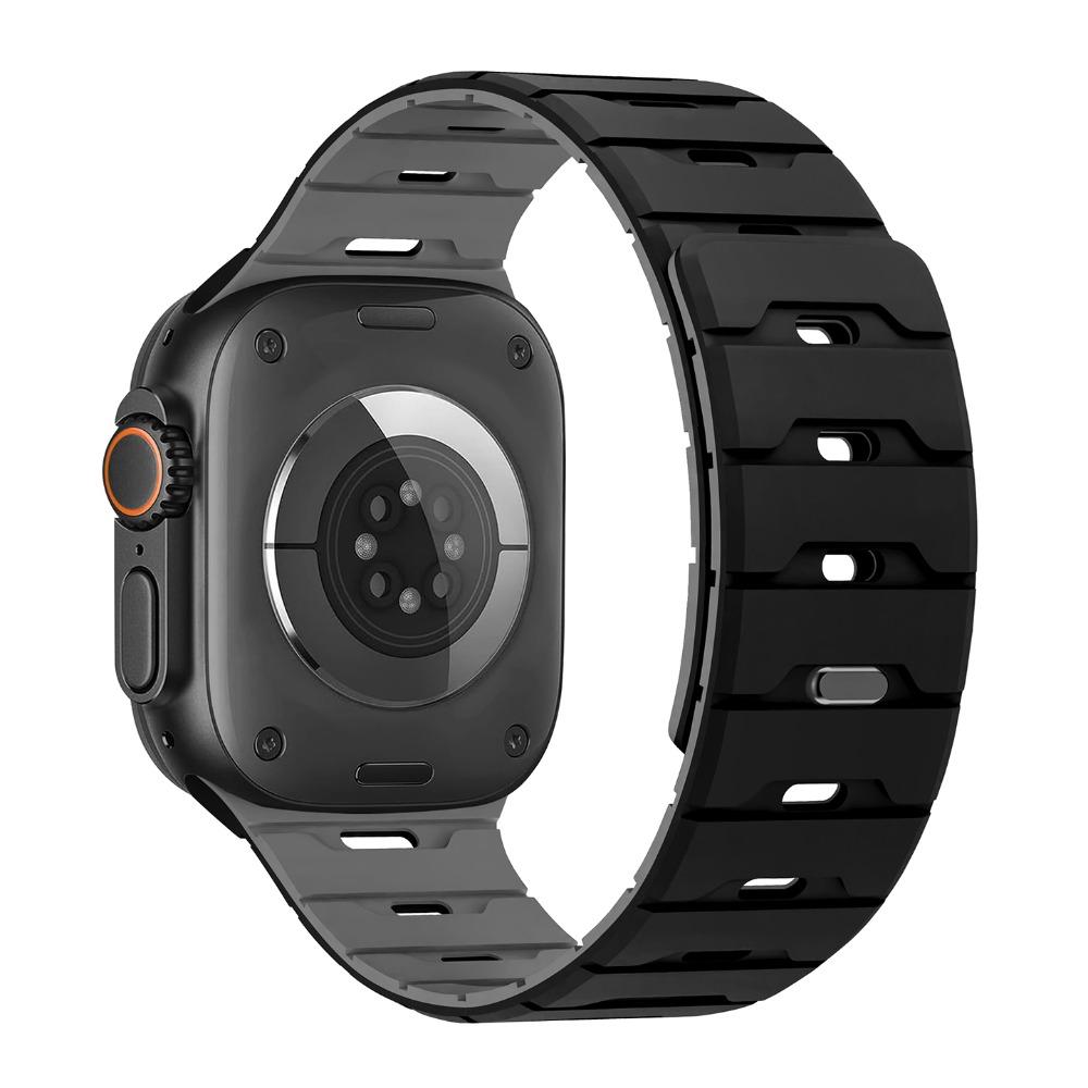 Magnetischer Schnallen-Silikonarmband für Apple Watch, Passend für Ultra 2/3, 49/46/45/38/42/40mm, Silikonarmband für iWatch Serie 11 / 10/ 9/8/7SE
