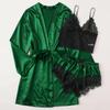 Satin Silk Pajamas Women Nightdress Lingerie Robes Underwear Sleepwear Sexy