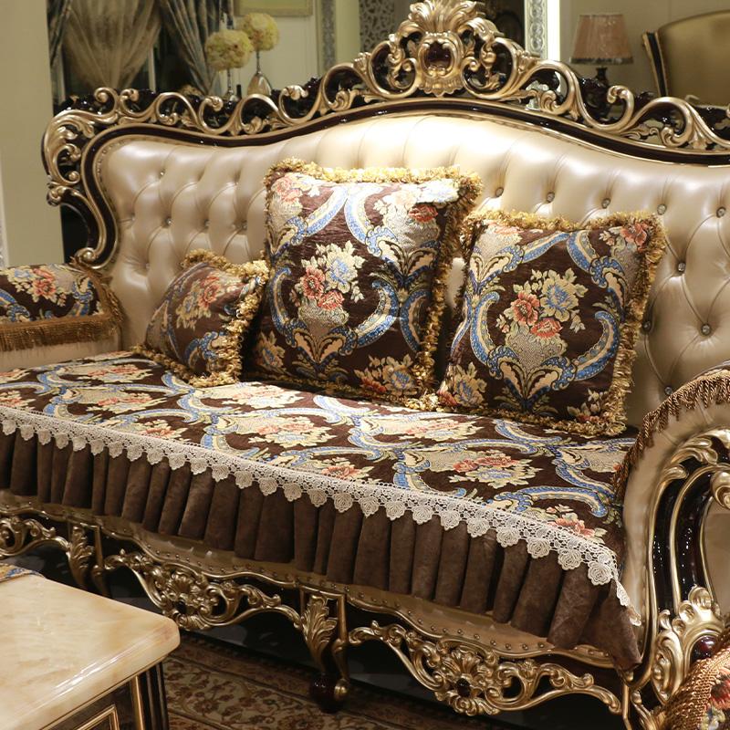 Luxusní potah na pohovku Four Seasons Universal Dekor do obývacího pokoje Polštář na pohovku Evropský protiskluzový Potah na pohovku Žakárová tkanina Potah