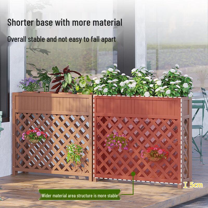 Outdoor Wooden Partition Planter Fence