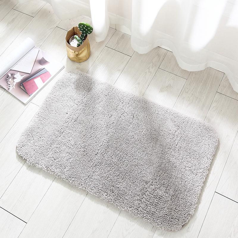 Thickened Anti-Slip Bathroom Floor Mat: Water-Absorbent Plush Doormat for Toilet, Entrance, and Bedroom