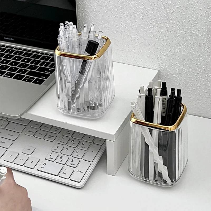 Luxury Makeup Organizers Desktop Cosmetic Brush Storage Box Office Pen Case Make Up Brushes Organizer Lipstick Sundries Holder