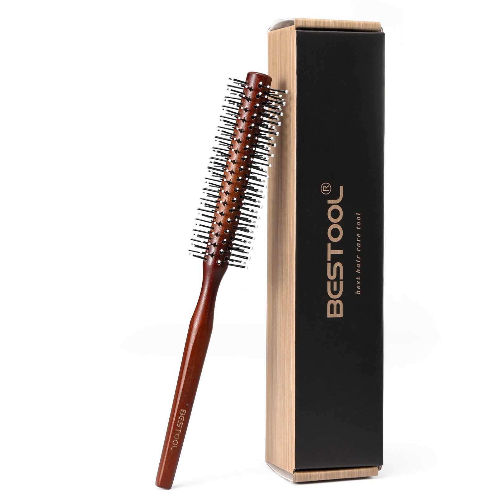 

BESTOOL Roll Wooden Hair Premium for Men and Blow and Heat Shiny Beautiful Hair Care Brush, Comb, Care, Comb, Women, Dry, Curl, More, Resistant, коричневый