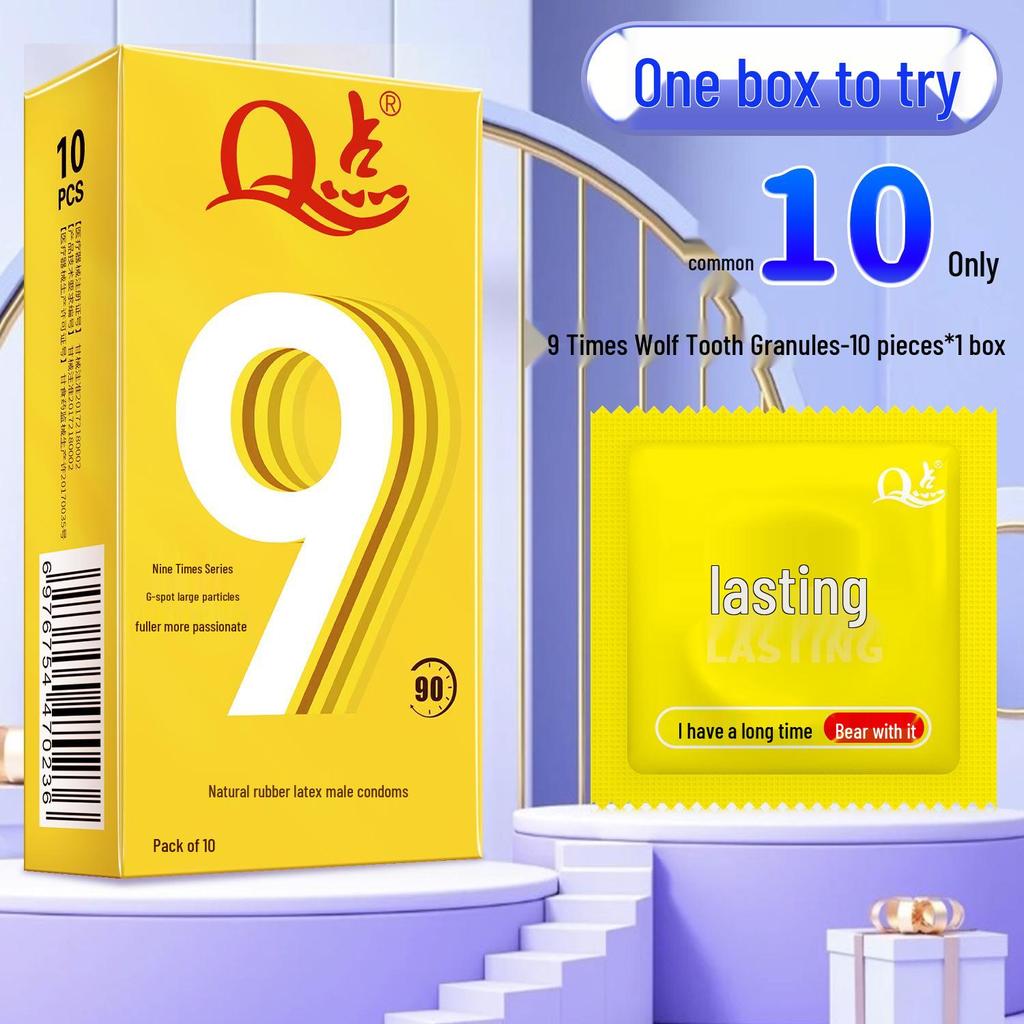 Q Point Thickened Desensitizing Condoms for Long-lasting, Soothing Safe Sex for Couples.