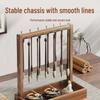 Solid Wood Desktop Calligraphy Brush Holder, Large Capacity for Study Table - Ideal for Students and Beginners