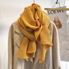 Pleated Scarf Women Autumn Winter Long Solid Color Shawl