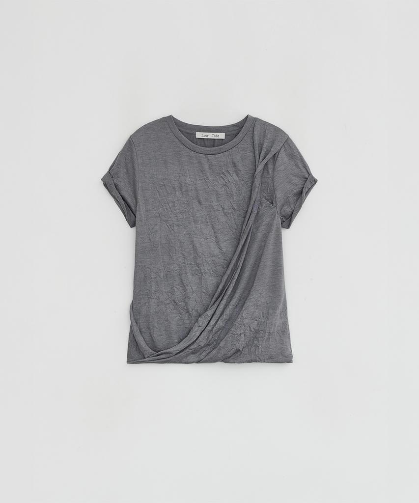 Loutaideu Crease Drape T-Shirt [Grey]
