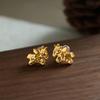 K real gold electroplated silver needle pony stud earrings light luxury high sense new Chinese earrings natal year temperament earrings women