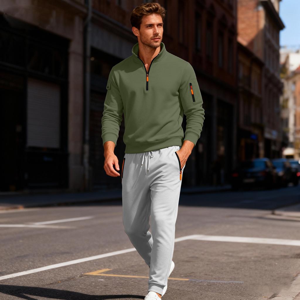 Herren Sweatshirt Anzug Herren Einfarbig Lässig Sportanzug Sweatshirt Anzug