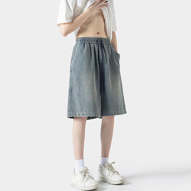 Design Pokleslé džínové kalhoty pro muže Letní pro teenagery Japonské ležérní Všestranné ležérní kalhoty