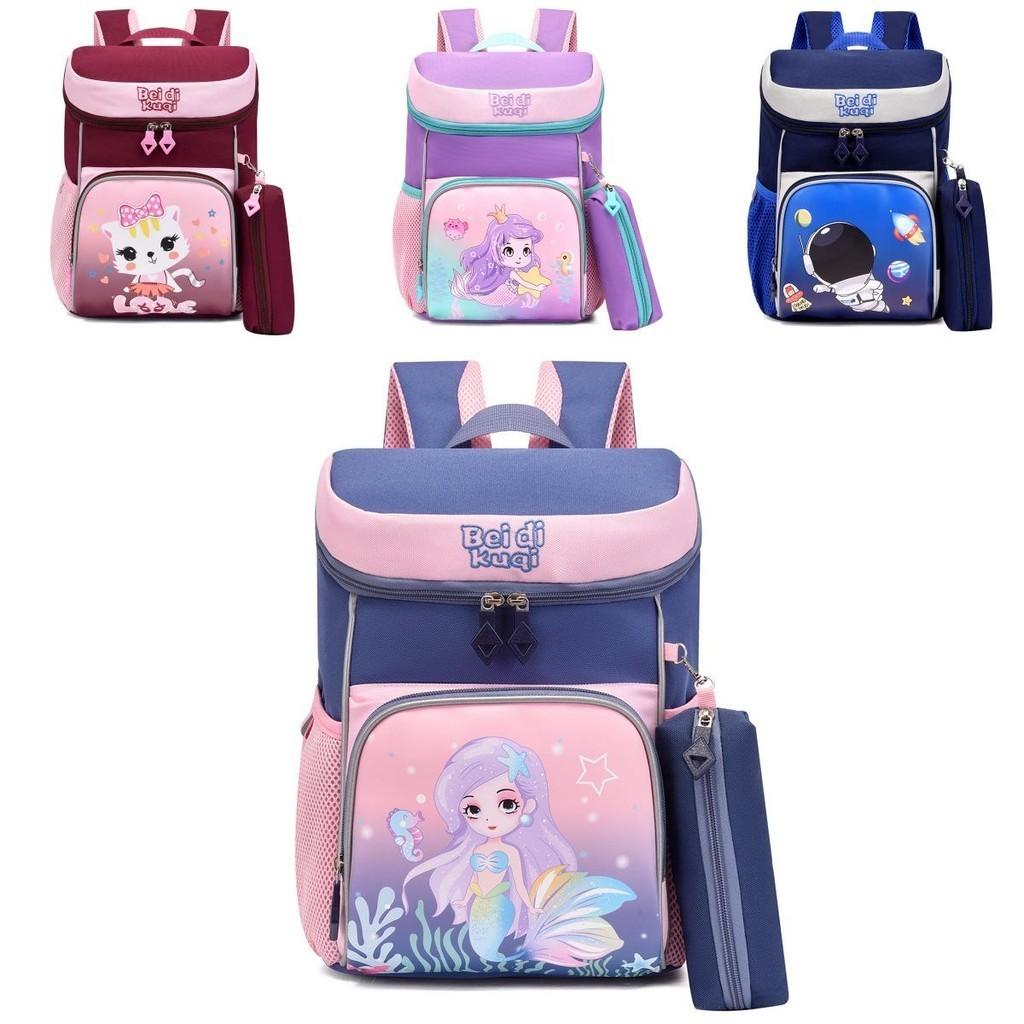Adorable Nylon Canvas Cartoon Kids Backpack For Boys And Girls School Bag In Fun Colors