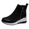 New Large Size 43 Ankle Boots Women's Winter Heightening Short Boots Women's Wedge Heel Snow Boots Thick-soled Cotton Shoes